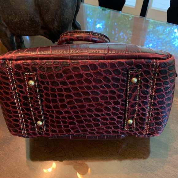 Dooney & Bourke Wine Leather Embossed Satchel - Picture 6 of 7